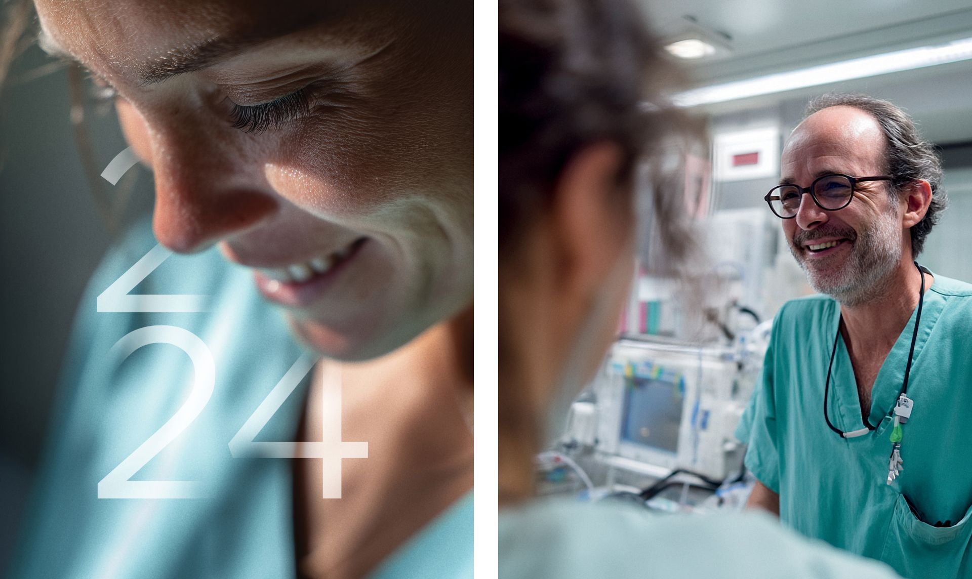 Photographies de professionnels de santé souriants générés par IA