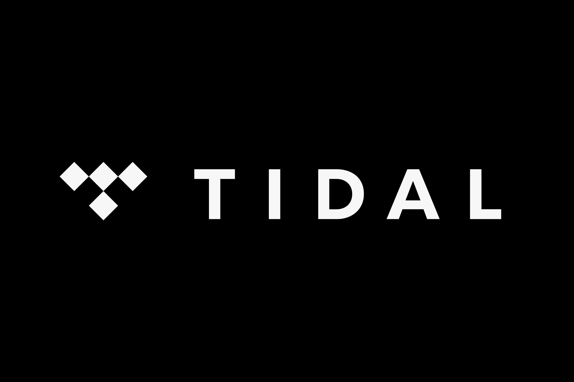 Logo avec mot "TIDAL" écrit en blanc sur fond noir